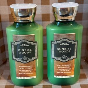 NEW B&BW(2)Sunrise Woods 48hr body lotion 8 oz each, Shea butter / coconut oil